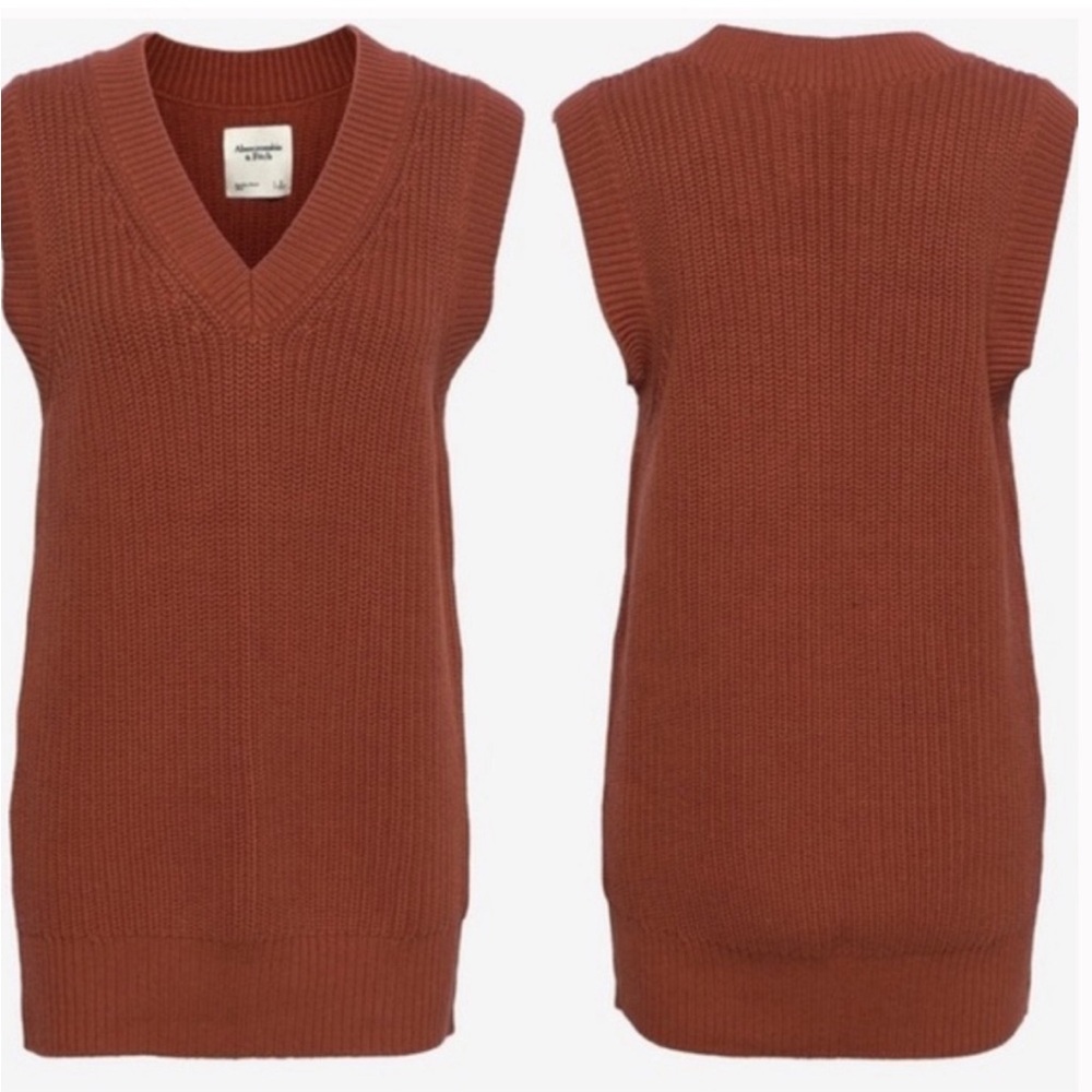 Abercrombie burnt orange sweater vest mini dress